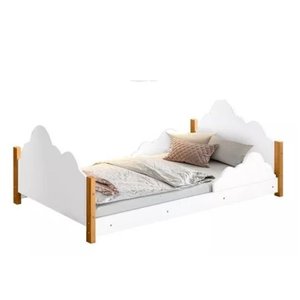 Mini Cama Infantil com Grade Cristal Branco com Colchão