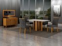 Ver imagem 6 de Conjunto Sala de Jantar Jade Gold 1,20m Tampo Off 4 Cadeiras Jade Cinamomo/Joli Chumbo