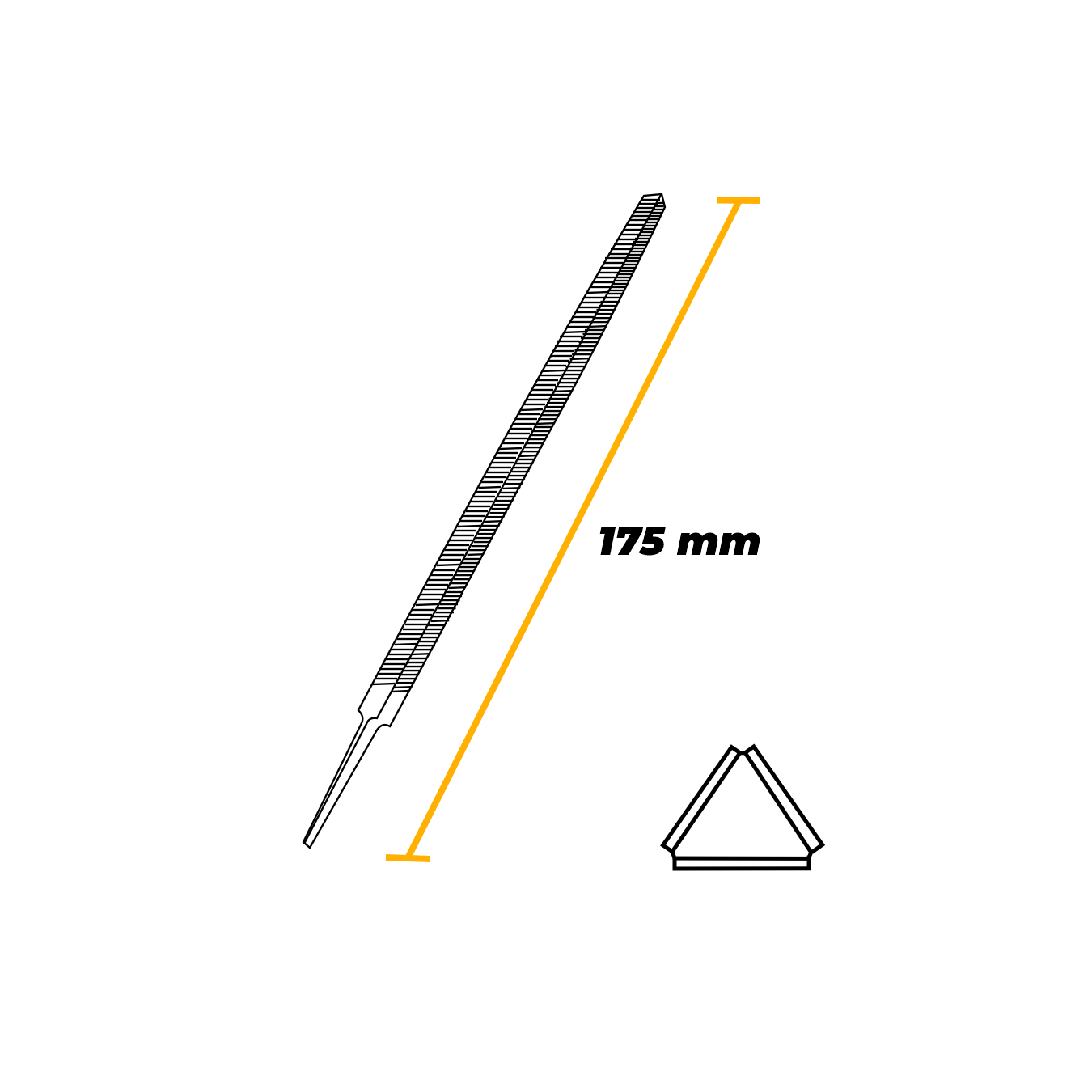 Lima para Serrote Triangular Delgada Murca de 7" Starret - 4