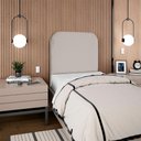 Ver mais imagens de Cabeceira Solteiro 100 Cm com Frame Alana Suede Cinza Claro Artte
