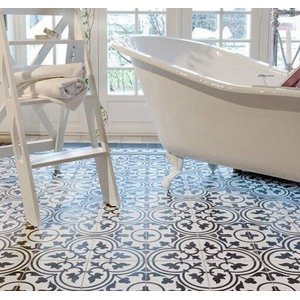Adesivo para piso preto e branco indiano lavável antiderrapante