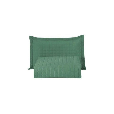 Kit Cobre Leito Colcha Unique Solteiro 2 Peças Matelado Percal 300 Fios - Verde