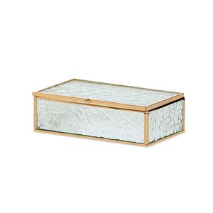 Caixa Organizadora em Vidro Arabesco com Metal Dourado Mart:dourada
