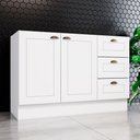 Ver imagem 1 de Balcão 120cm 2 Portas 3 Gavetas (sem Tampo) Americana Henn - Branco Hp Fosco