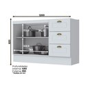 Ver imagem 2 de Balcão 120cm 2 Portas 3 Gavetas (sem Tampo) Americana Henn - Branco Hp Fosco