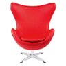 Poltrona Egg Couro Ecológico Vermelho - 1