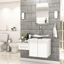 Ver imagem 1 de Conjunto Balcão C-cuba F44 e Espelheira Legno 831 Branco Chess C-preto Ônix Branco Chess C-snow