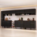 Ver imagem 1 de Cozinha Completa Atlanta Clear 18 Portas 3 Gavetas MDP Preto Touch Carraro