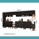 Ver mais imagens de Cozinha Completa Atlanta Clear 18 Portas 3 Gavetas MDP Preto Touch Carraro
