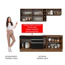 Ver imagem 5 de Cozinha Completa Madesa Parma com Armário e Balcão (Sem Tampo e Pia) Rustic/Preto Cor:Rustic/Preto