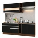 Ver imagem 2 de Cozinha Completa Madesa Parma com Armário e Balcão (Sem Tampo e Pia) Rustic/Preto Cor:Rustic/Preto