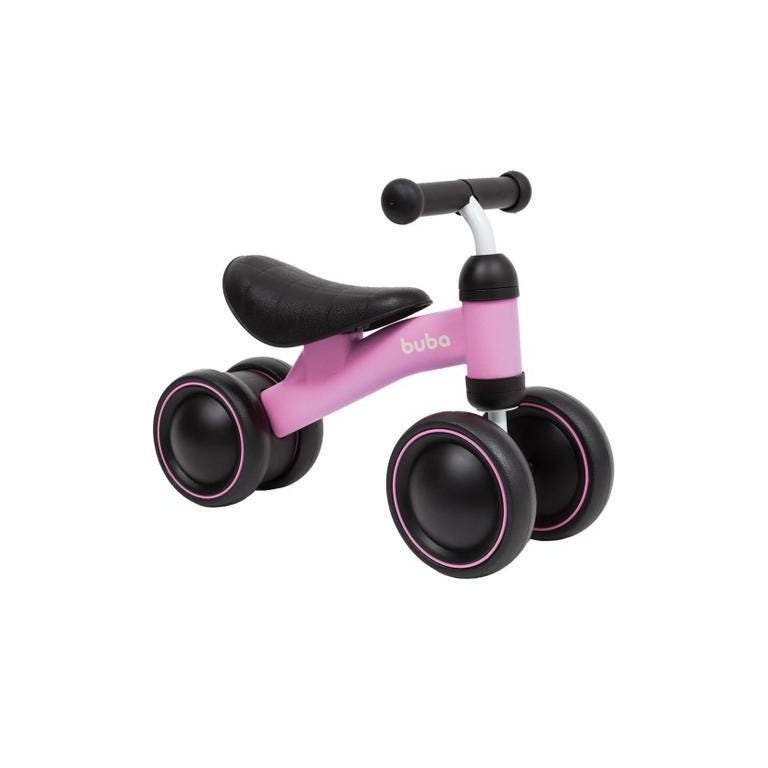 Bicicleta de Equilíbrio Buba 4 Rodas para Bebê Rosa