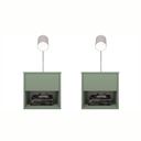 Ver imagem 1 de Kit 2 Mesas de Cabeceira Suspensa Retrô 1 Gaveta 100% Mdf Plancasa:verde Jade