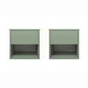 Ver imagem 4 de Kit 2 Mesas de Cabeceira Suspensa Retrô 1 Gaveta 100% Mdf Plancasa:verde Jade