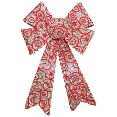 Enfeite Árvore Natal Laço Arabesco com Veludo 30 Cm
