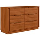 Ver imagem 2 de Cômoda Quarto 130cm Casal com 6 Gavetas Dino Nogueira D02 - Mpozenato