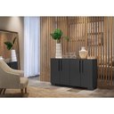 Ver imagem 2 de Aparador Buffet 4 Portas Com Pés Quadrados Viena V3607 Preto Preto
