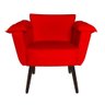 Poltrona Ruby Pés Palito Suede Vermelho - 1