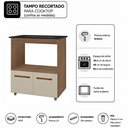 Ver imagem 2 de Balcão de Cozinha Armário para Fogão Cooktop 5 Bocas com Nicho para Forno Elisa - Savana/Off-White