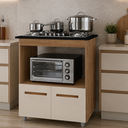Ver imagem 1 de Balcão de Cozinha Armário para Fogão Cooktop 5 Bocas com Nicho para Forno Elisa - Savana/Off-White