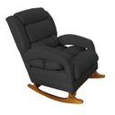 Ver imagem 2 de Poltrona de Amamentação com Balanço Luna Suede Grafite Base de Madeira C05 - D'rossi Poltrona de Ama