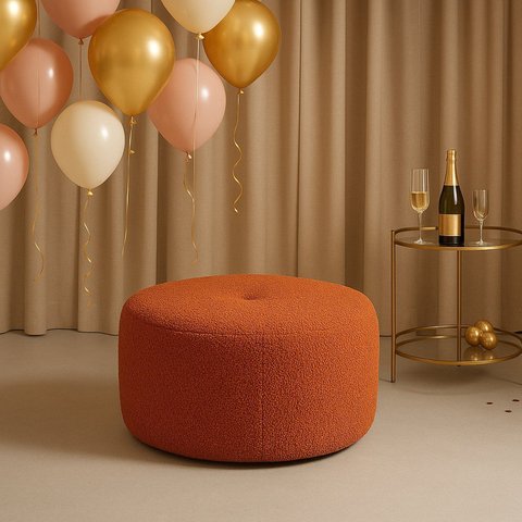 Puff Orgânico para Sala de Estar 100 cm Boucle Rita