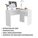 Ver imagem 5 de Escrivaninha em L Penteadeira Mesa de Canto para Quarto e Escritório - Jm3 Móveis:branco
