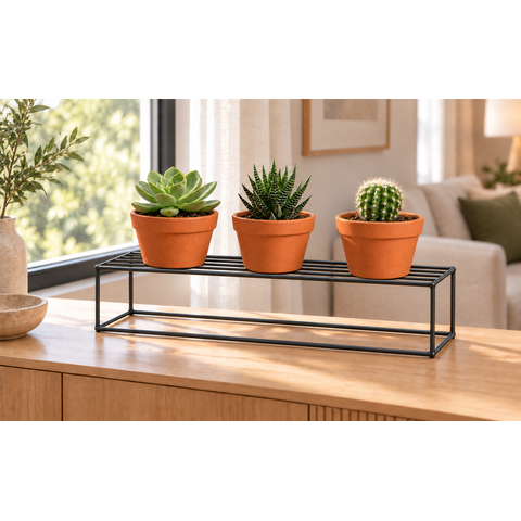 Suporte Floreira para Plantas Aramado Preto