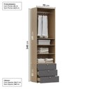 Ver imagem 5 de Guarda-Roupa 2 Módulos 2 Portas 3 Prateleiras 3 Gavetas Frame CabeCasa MadeiraOriginals