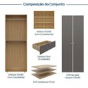 Ver imagem 4 de Guarda-Roupa 2 Módulos 2 Portas 3 Prateleiras 3 Gavetas Frame CabeCasa MadeiraOriginals