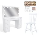 Ver imagem 3 de Penteadeira Ditália 7gavetas C/cadeira + Kit Luz Pe-80 Cor:branco