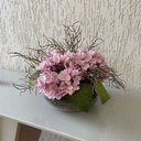 Ver imagem 4 de Arranjo Grande Centro de Mesa Hortênsias Rosa Artificial Vaso Incolor