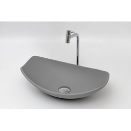 Kit Banheiro Cuba Pia Chanfrada + Torneira e Válvula Cromada:cinza Matte - 4