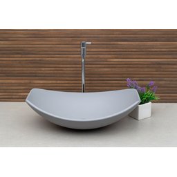 Kit Banheiro Cuba Pia Chanfrada + Torneira e Válvula Cromada:cinza Matte - 3