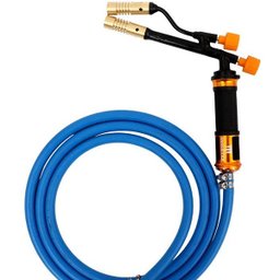 Maçarico Portátil Cabeça Dupla Cobre Mangueira Silicone Gás GLP - 1