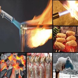 Maçarico Portátil Cabeça Dupla Cobre Mangueira Silicone Gás GLP - 3