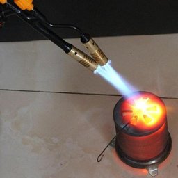 Maçarico Portátil Cabeça Dupla Cobre Mangueira Silicone Gás GLP - 5