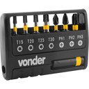 Ver imagem 1 de Jogo de Bits/ponteiras de Impacto S2 com 9 Peças Encaixe Sextavado 1/4" Vonder