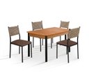 Ver imagem 2 de Cojunto Sala de Jantar Bali 1200x900 c/4 Cad 3500 - Courino Marrom/Náutica Tampo BP Proa Yescasa