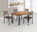 Ver imagem 1 de Cojunto Sala de Jantar Bali 1200x900 c/4 Cad 3500 - Courino Marrom/Náutica Tampo BP Proa Yescasa