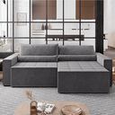 Ver mais imagens de Sofá Cama Retrátil e Reclinável 4 Lugares Suede Nepal 260cm Cinza
