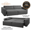 Ver imagem 5 de Sofá Cama Retrátil e Reclinável 4 Lugares Suede Nepal 260cm Cinza