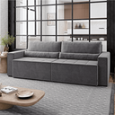 Ver imagem 7 de Sofá Cama Retrátil e Reclinável 4 Lugares Suede Nepal 260cm Cinza
