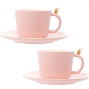 Conjunto 2 Xícaras de Chá de Cerâmica Colibri com Pires Wolff