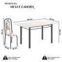 Ver imagem 3 de Conjunto de Mesa Tubular com 6 Cadeiras Lara Prata/Arabesco