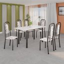 Ver imagem 1 de Conjunto de Mesa Tubular com 6 Cadeiras Lara Prata/Arabesco