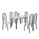 Ver imagem 2 de Conjunto de Mesa Tubular com 6 Cadeiras Lara Prata/Arabesco