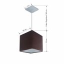 Ver imagem 3 de Lustre Pendente Quadrado Md-4224 Cúpula em Tecido 16/16x16cm Café - Bivolt