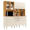 Ver imagem 1 de Kit para Cozinha Compacta Amora Cinamon Off White – Demóbile