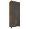 Guarda Roupa Pequeno 85cm Solteiro 2 Portas Dubai RV Móveis Cinamomo/Grafite - 1